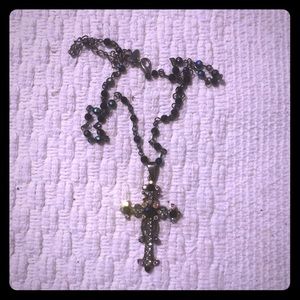 Black cross necklace